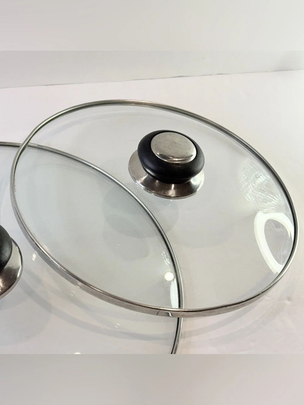 Tempered Glass Pot Lid Set 8” & 10” Stainless Steel Rim Replacement Covers